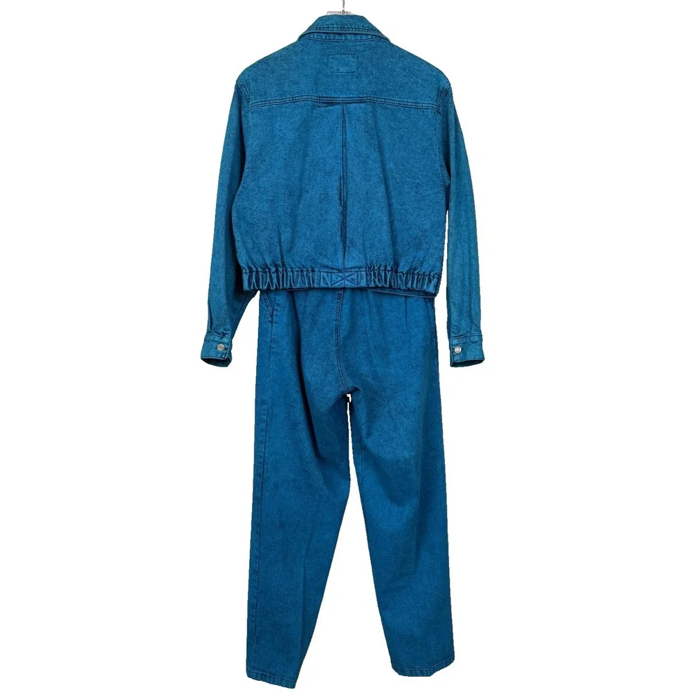 Vtg Sundance Denim Wear Jacket Pants Set Womens Sz L Acid Wash USA 90s 80s Artsy - Picture 3 of 16